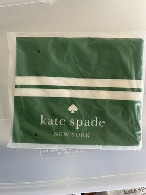Kate Spade Green & White Striped Tote